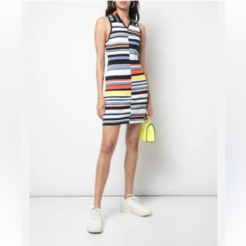 Rag & Bone Mason Rib Knit Multicolor Striped Bodycon Mini Dress Sleeveless XS